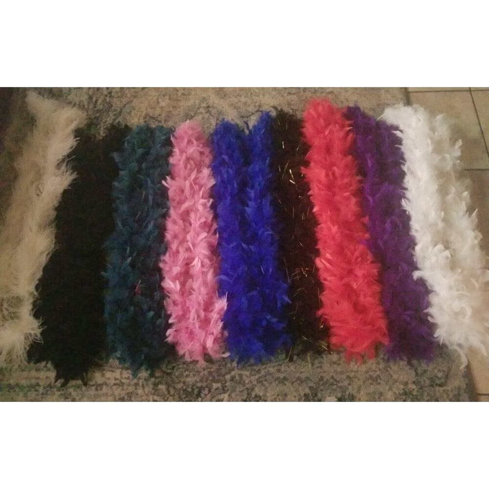 Feather Boa Pretty Elegant Long Flapper Showgirl Party Hollywood Costume 9 piece - Picture 4 of 16